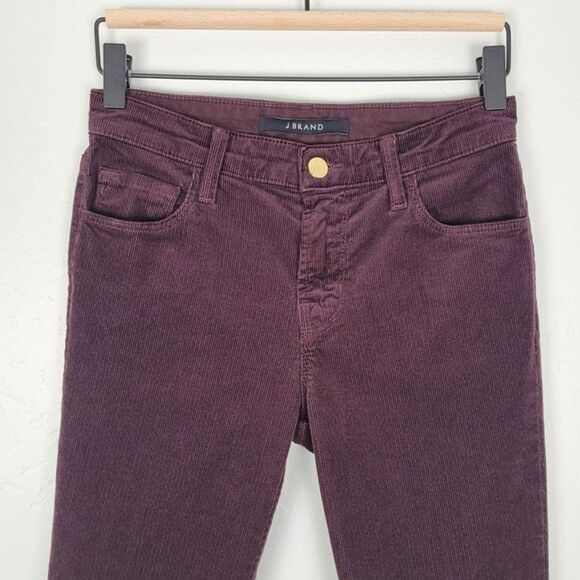 J Brand Size 25 Skinny Corduroy Pants Stretch Blackberry Dark Purple - Picture 4 of 12